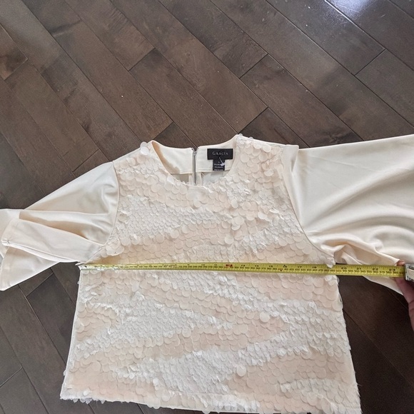 Gracia Cream Sequin Blouse - Picture 7 of 13